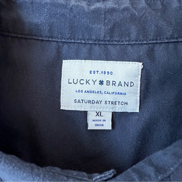 Lucky Brand Saturday Stretch Navy Casual Button Down Long Sleeve Shirt X-Large - Picture 2 of 4